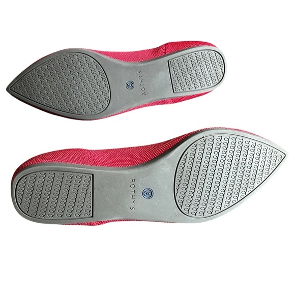 Rothy's Women's Red Pointed Toe Knit Ballet Flats Size 9 - Picture 7 of 11
